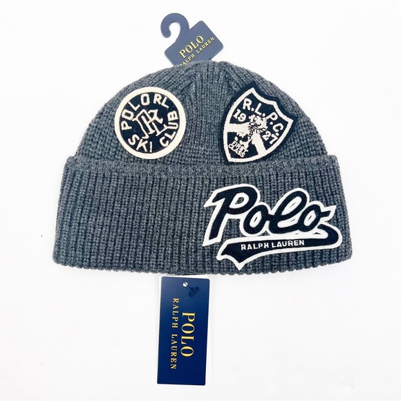 Polo Ralph Lauren Other - Polo Ralph Lauren POLO SCRIPT RL SKI CLUB PATCH Design Cuffed Beanie
